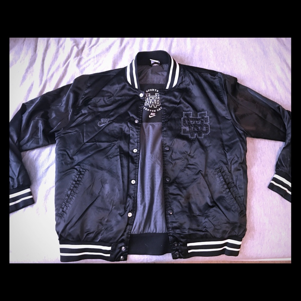 Nike sports wear varsity jacket - all black